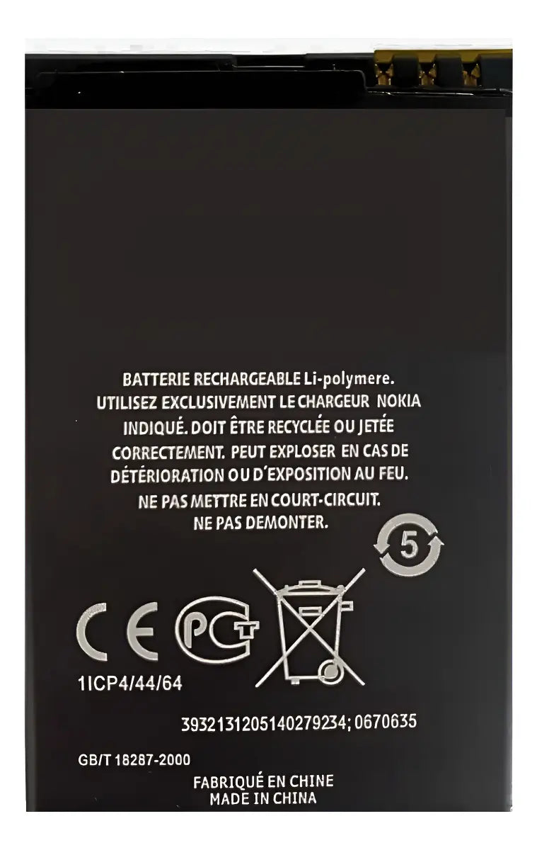 BATERIA PARA NOKIA  LUMIA 710/610/510/505/303/603 MODELO BP 3L