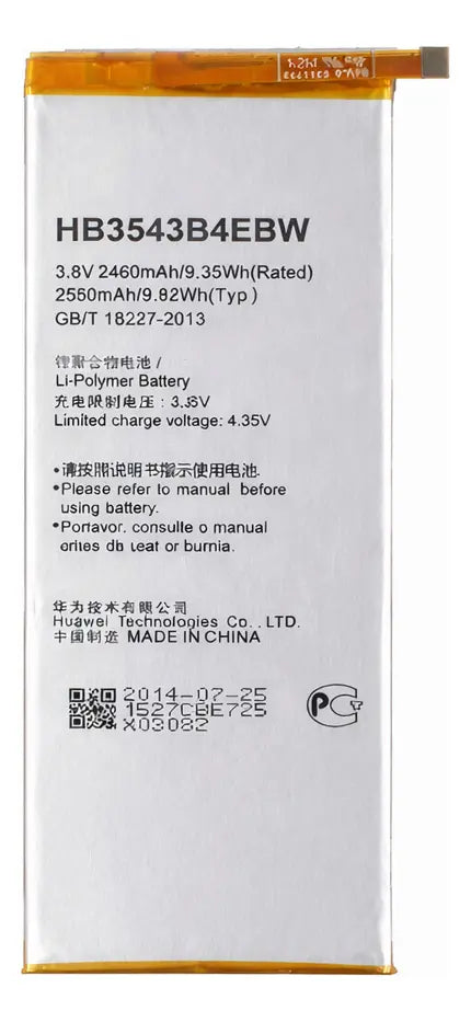 BATERIA PARA HUAWEI P7 HB3543B4EBW 2460Mah